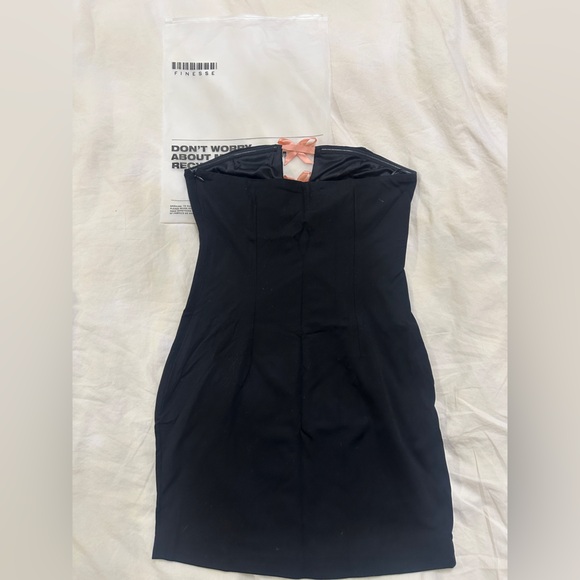 Brand new Finesse Bodhi Black Satin Bow Mini Dress - Picture 5 of 5